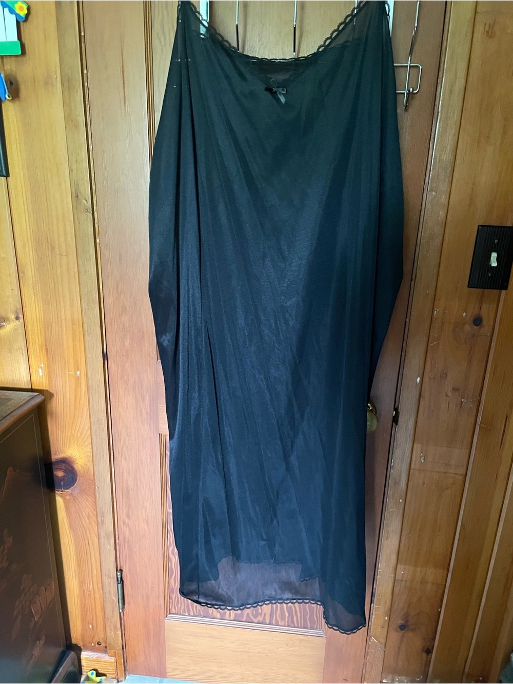 Classic Black Full size women’s slip - Elegant Semi-Sheer Layer